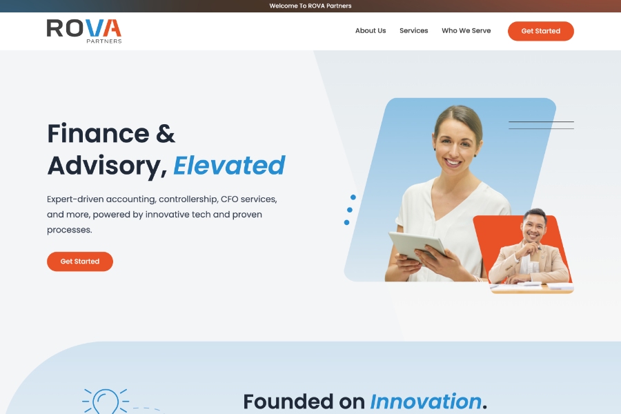 finance website designer - rova