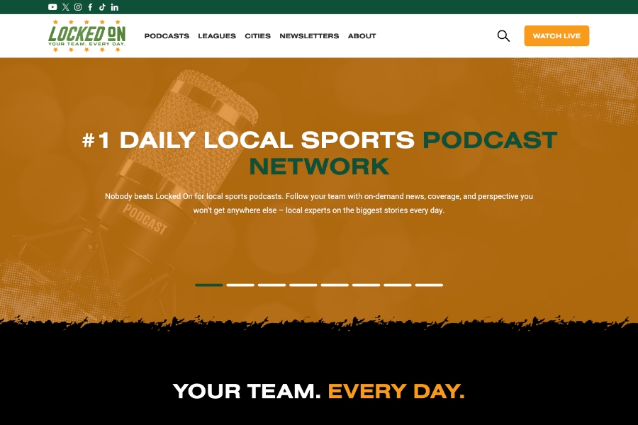 sports podcast website design - locked on podcast