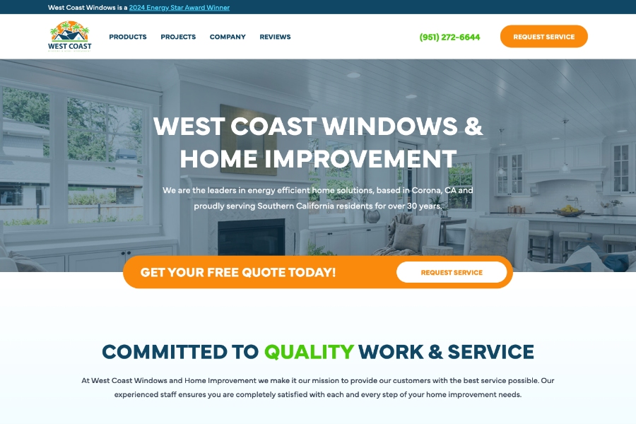 window service business website